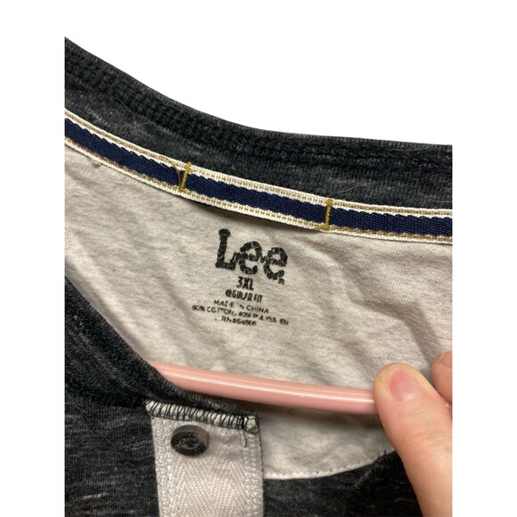 Men's Lee Henley 3XL Short Sleeve Gray Shirt - Picture 3 of 3